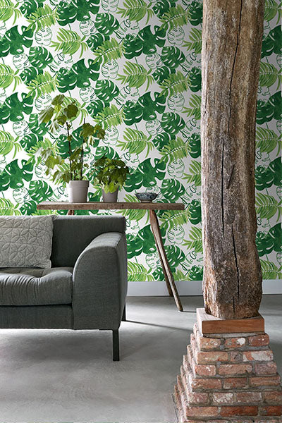 product image for Patti Green Leaves Wallpaper from Design Department by Brewster 29