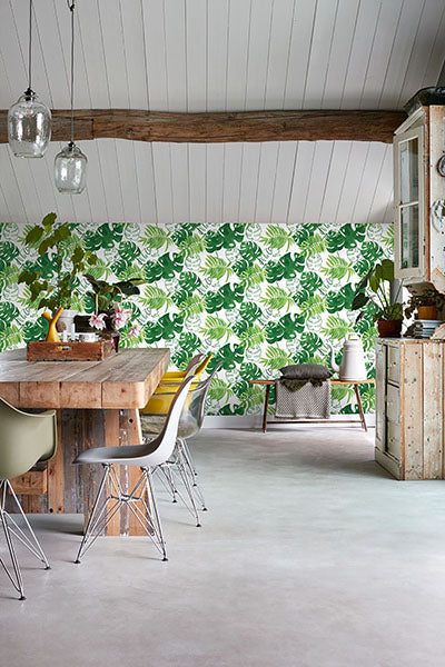 product image for Patti Green Leaves Wallpaper from Design Department by Brewster 95