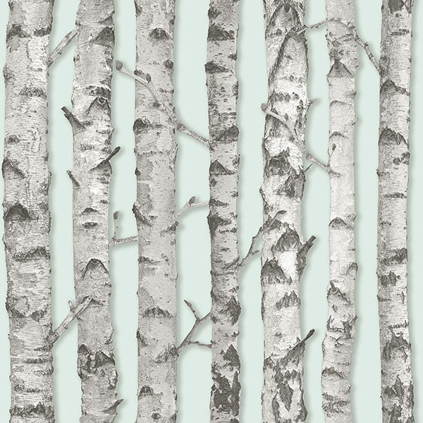 media image for Merman Mint Birch Tree Wallpaper from Design Department by Brewster 240