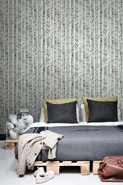 product image for Merman Mint Birch Tree Wallpaper from Design Department by Brewster 10