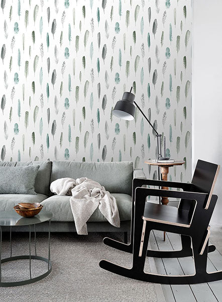 media image for Nala Multicolor Feathers Wallpaper from Design Department by Brewster 225