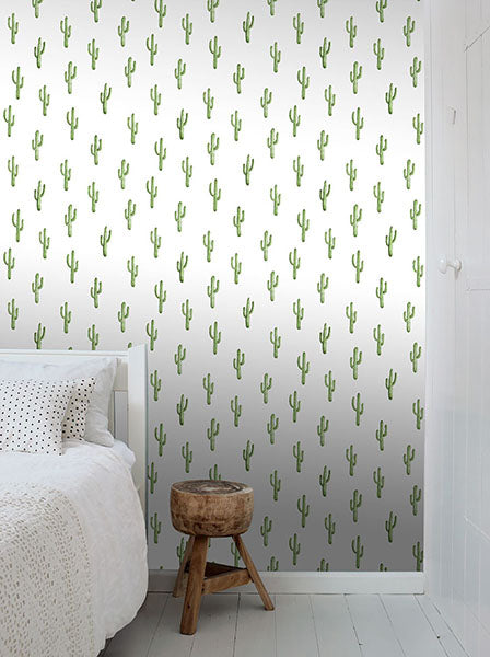 media image for Peron Green Cactus Wallpaper from Design Department by Brewster 216