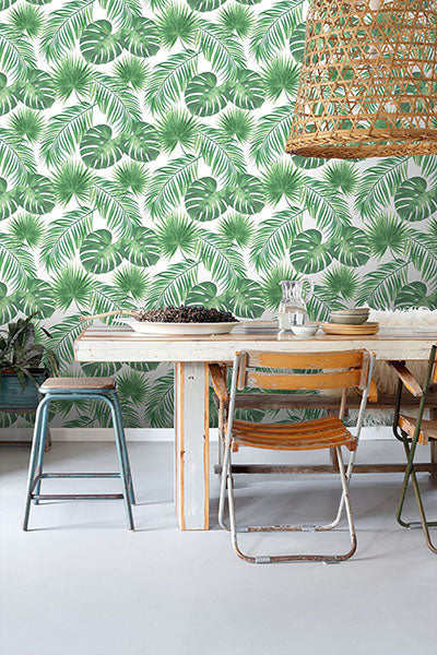 product image for Patti Light Green Leaves Wallpaper from Design Department by Brewster 40