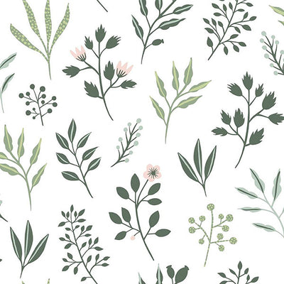 product image of Cynara White Scandinavian Floral Wallpaper from Design Department by Brewster 586