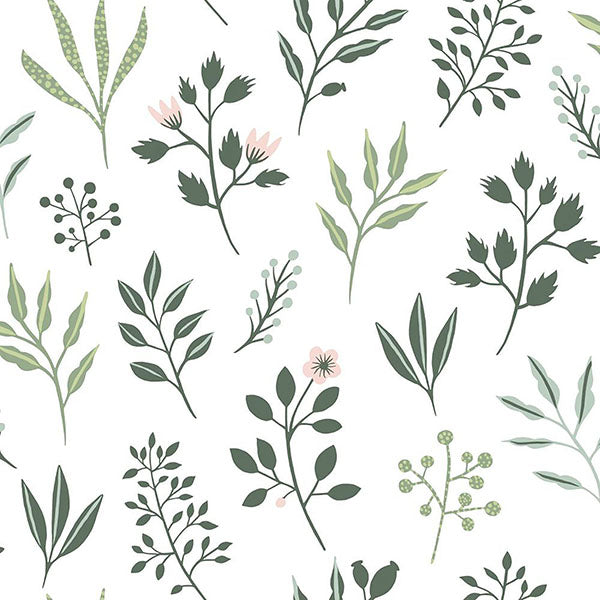 media image for Cynara White Scandinavian Floral Wallpaper from Design Department by Brewster 24