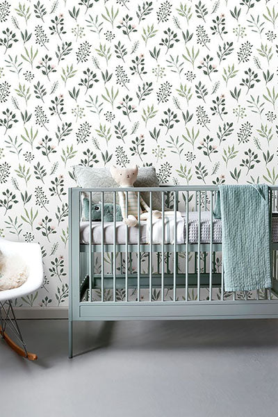 product image for Cynara White Scandinavian Floral Wallpaper from Design Department by Brewster 46