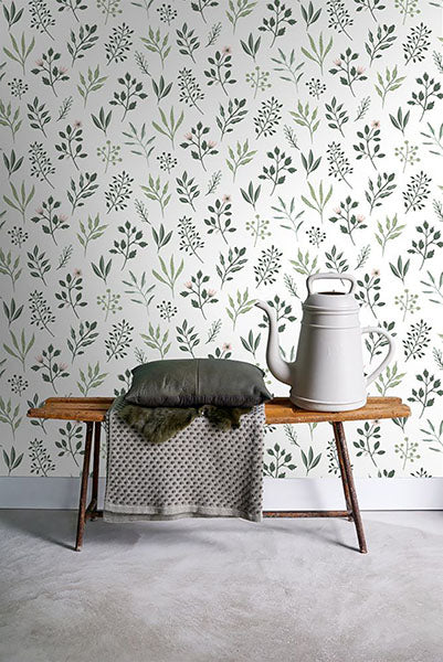 media image for Cynara White Scandinavian Floral Wallpaper from Design Department by Brewster 285