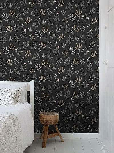 product image for Cynara Charcoal Scandinavian Floral Wallpaper from Design Department by Brewster 31