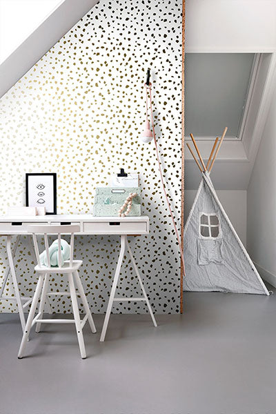 product image for Confetti Gold Terrazzo Wallpaper from Design Department by Brewster 0