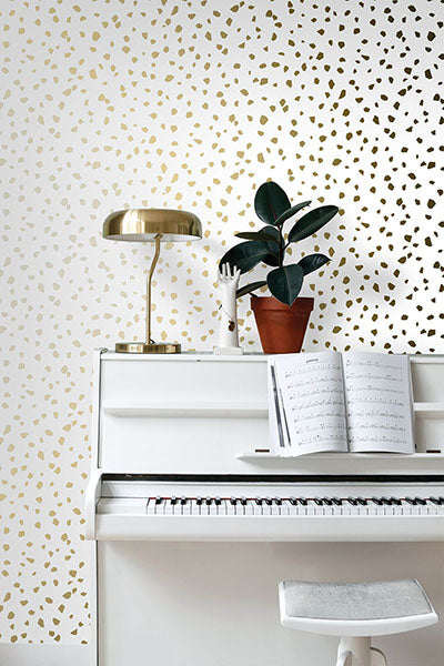 product image for Confetti Gold Terrazzo Wallpaper from Design Department by Brewster 70