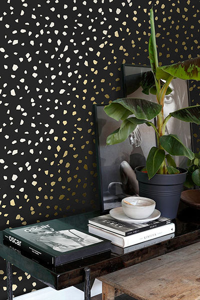 product image for Confetti Black Terrazzo Wallpaper from Design Department by Brewster 76