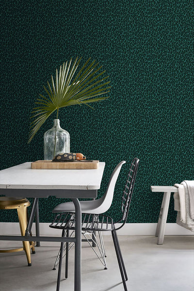 product image for Cicely Green Leopard Skin Wallpaper from Design Department by Brewster 46