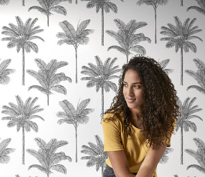 product image for Taj Charcoal Palm Trees Wallpaper from Design Department by Brewster 41