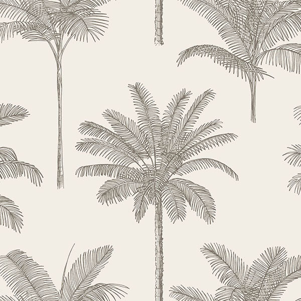 media image for Taj Beige Palm Trees Wallpaper from Design Department by Brewster 217