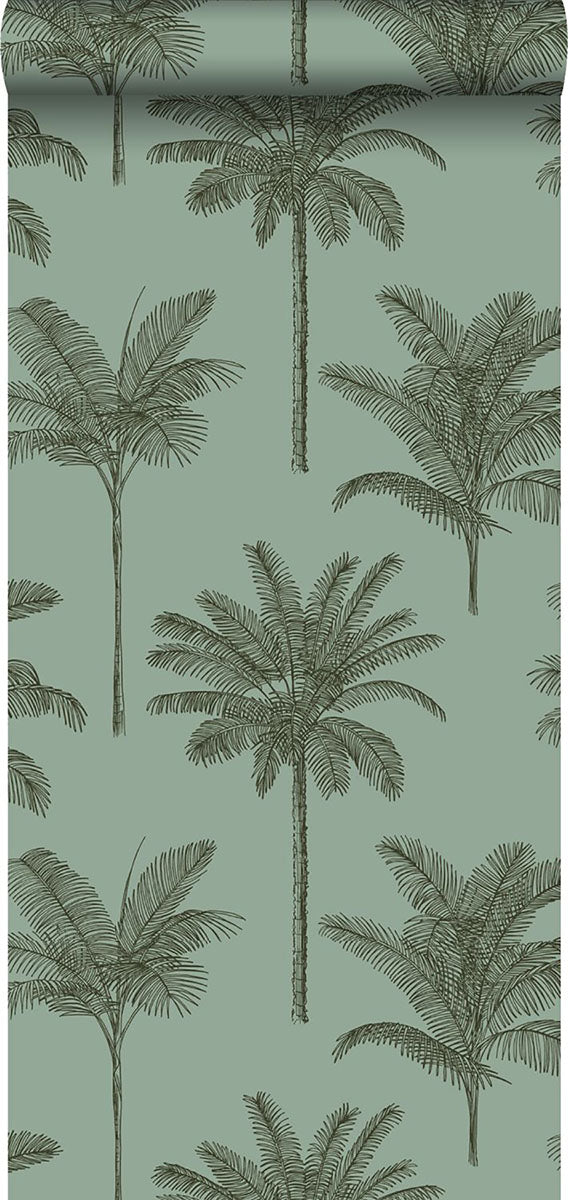 media image for Taj Sage Palm Trees Wallpaper from Design Department by Brewster 226