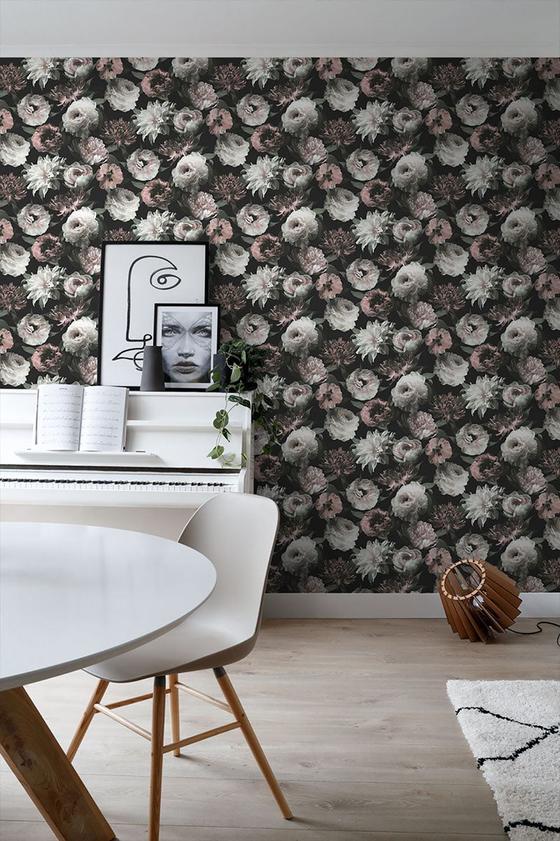 media image for Contessa Blush Flowers Wallpaper from Design Department by Brewster 265