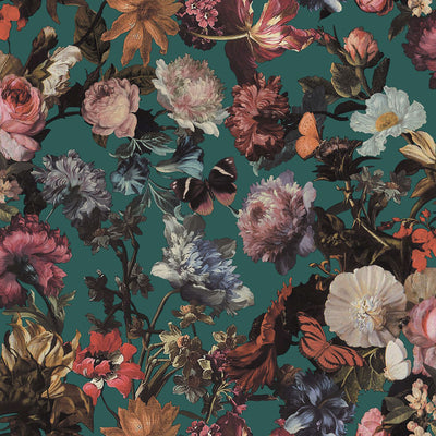 product image for Zarinda Sea Green Flowers Wallpaper from Design Department by Brewster 29