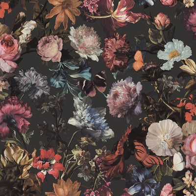 product image for Zarinda Dark Grey Flowers Wallpaper from Design Department by Brewster 96