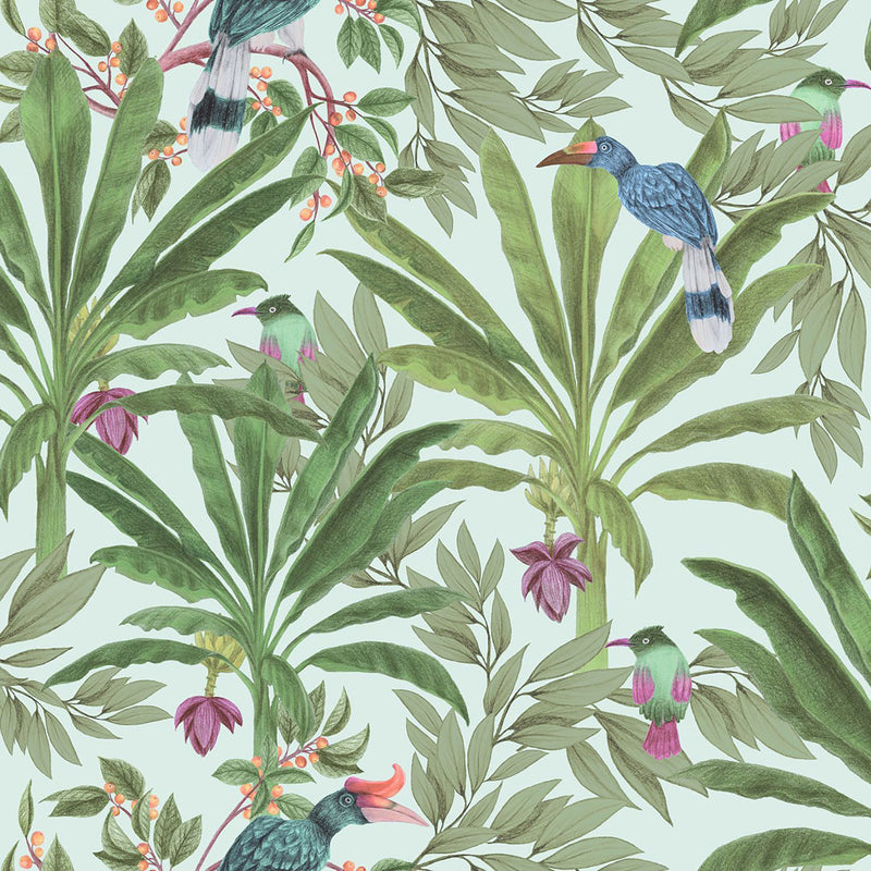 media image for Carola Green Jungle Tropics Wallpaper from Design Department by Brewster 253