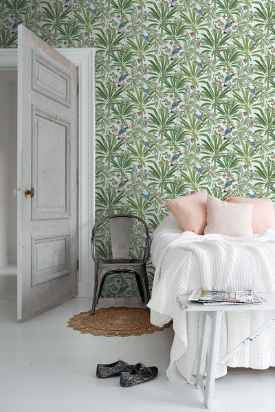 product image for Carola Green Jungle Tropics Wallpaper from Design Department by Brewster 81