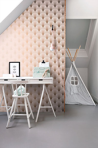Brewster Home Fashions Lempicka Art Deco Motif Pink Wallpaper