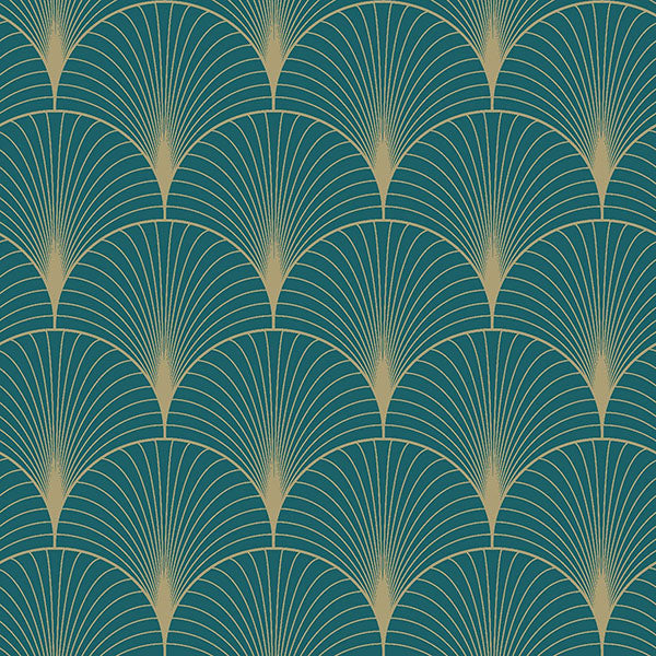 media image for Lempicka Teal Art Deco Motif Wallpaper from Design Department by Brewster 234