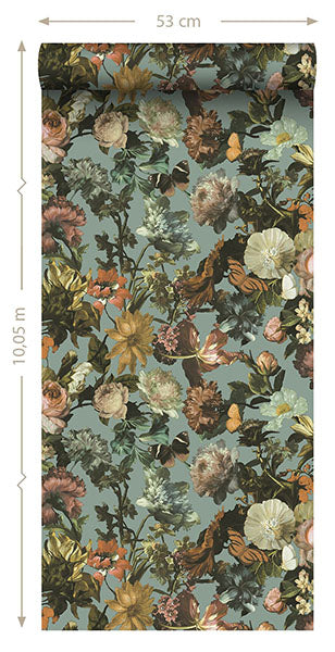 product image for Zarinda Light Blue Flowers Wallpaper from Design Department by Brewster 54