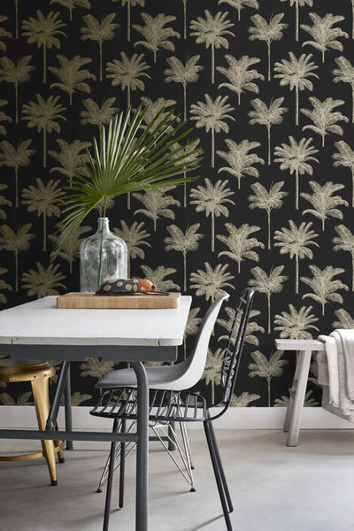 product image for Taj Black Palm Trees Wallpaper from Design Department by Brewster 71