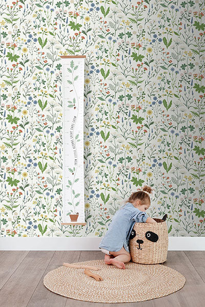 product image for Fiore Green Wildflowers Wallpaper from Design Department by Brewster4 85