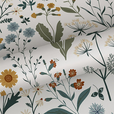 product image for Fiore Blue Wildflowers Wallpaper from Design Department by Brewster 21