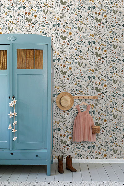 product image for Fiore Blue Wildflowers Wallpaper from Design Department by Brewster 58