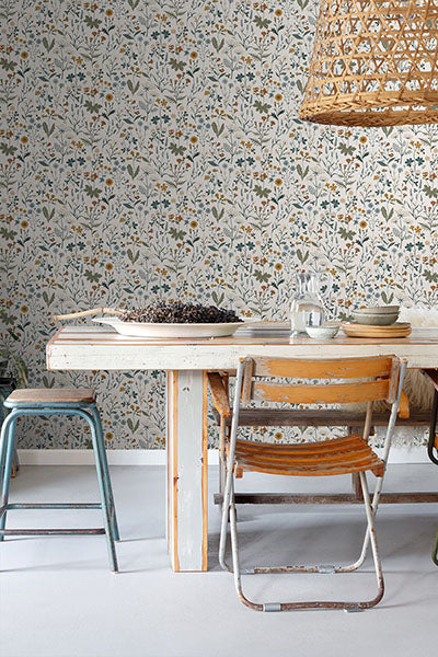 Shop Fiore Blue Wildflowers Wallpaper from Design Department by ...