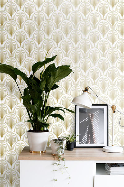 product image for Lempicka White Art Deco Motif Wallpaper from Design Department by Brewster 17