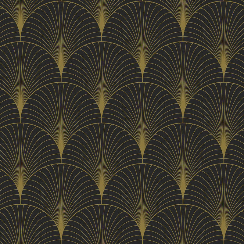 media image for Lempicka Black Art Deco Motif Wallpaper from Design Department by Brewster 264