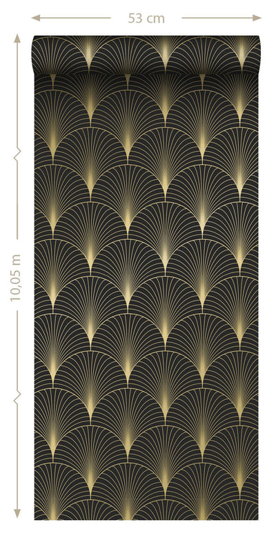 product image for Lempicka Black Art Deco Motif Wallpaper from Design Department by Brewster 2