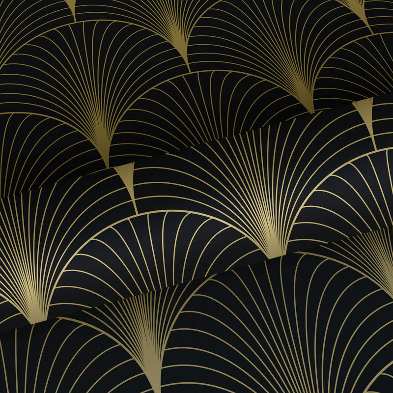 Shop Lempicka Black Art Deco Motif Wallpaper from Design Department by ...