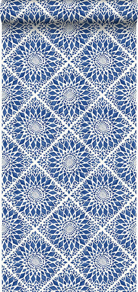 product image for Maureen Blue Medallion Wallpaper from Design Department by Brewster 93