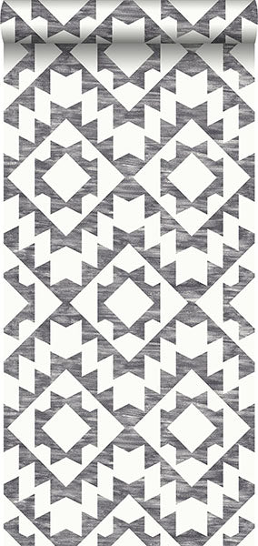 product image for Fantine Black Geometric Wallpaper from Design Department by Brewster 6