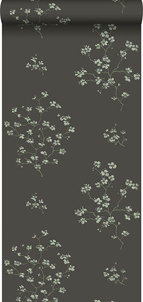 product image for Morrible Black Floral Wallpaper from Design Department by Brewster 88