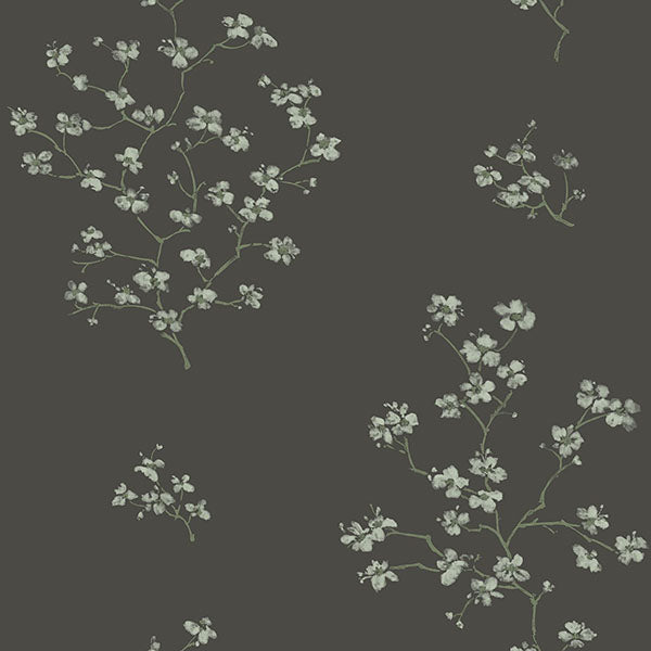 media image for Morrible Black Floral Wallpaper from Design Department by Brewster 294