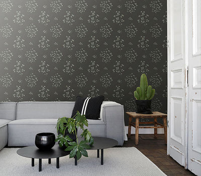 product image for Morrible Black Floral Wallpaper from Design Department by Brewster 15