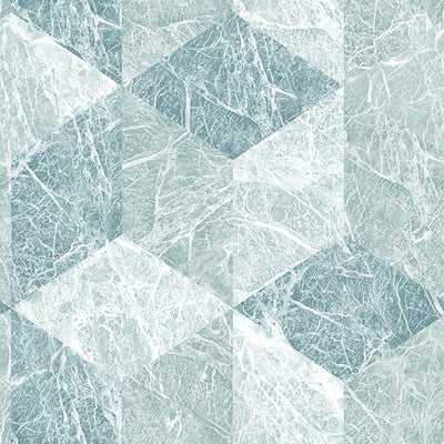 product image of Rizzo Light Blue Geometric Stone Wallpaper from Design Department by Brewster 594