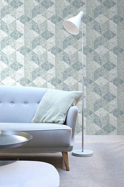 product image for Rizzo Light Blue Geometric Stone Wallpaper from Design Department by Brewster 81