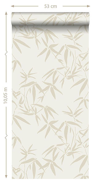 product image for Guadua Beige Bamboo Leaves Wallpaper from Design Department by Brewster 57