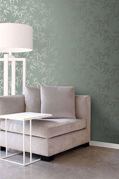 product image for Guadua Green Bamboo Leaves Wallpaper from Design Department by Brewster 54