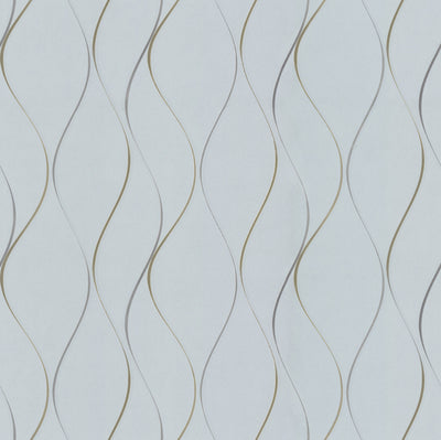 product image of Wavy Stripe Wallpaper in Light Blue from the Dazzling Dimensions Vol. 2 Collection by Antonina Vella 549