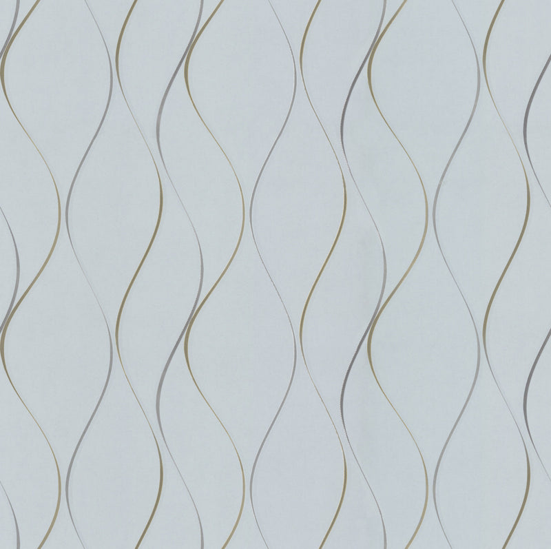 media image for Wavy Stripe Wallpaper in Light Blue from the Dazzling Dimensions Vol. 2 Collection by Antonina Vella 233