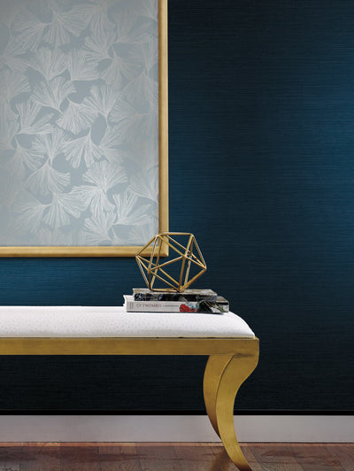 product image for Ginkgo Toss Wallpaper in Blue from the Dazzling Dimensions Vol. 2 Collection by Antonina Vella 67