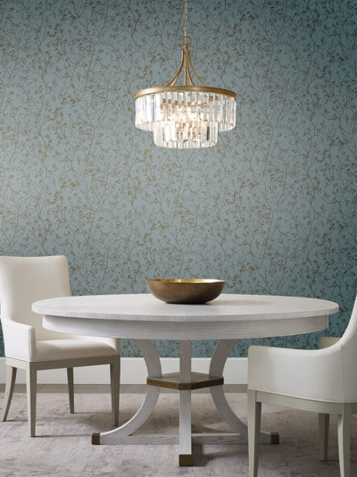 product image for Luminous Branches Wallpaper in Blue/Gold from the Dazzling Dimensions Vol. 2 Collection by Antonina Vella 15