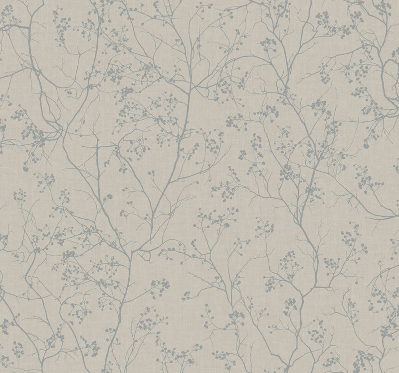 media image for Luminous Branches Wallpaper in Gray/Silver from the Dazzling Dimensions Vol. 2 Collection by Antonina Vella 252